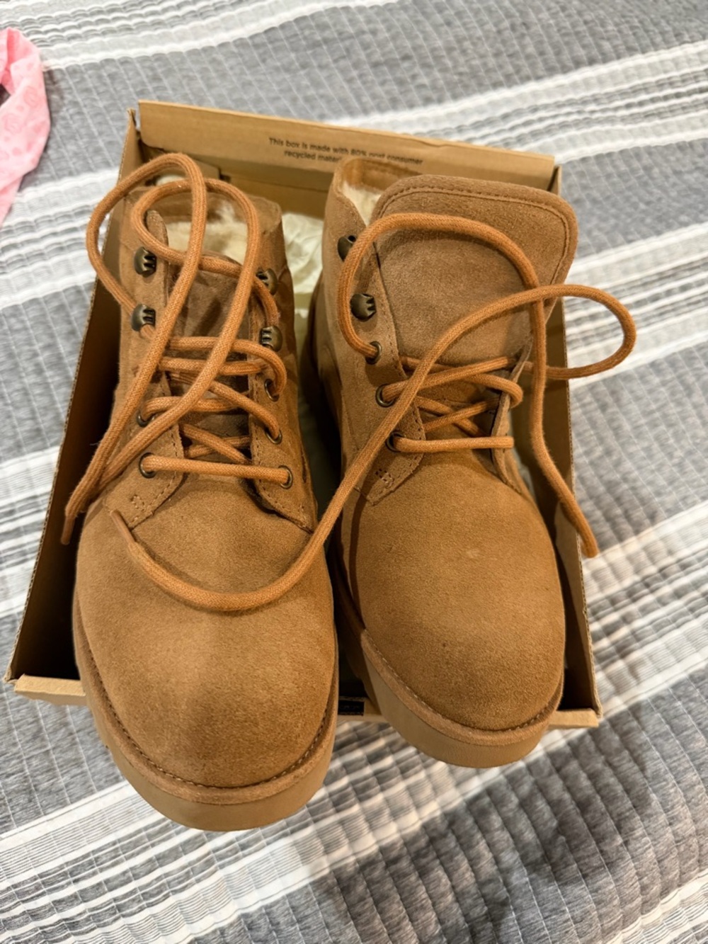 UGGS Chestnut Suede Lace-Up  Boots